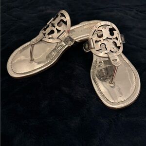 Metallic Silver Women's Tory Burch Sandals